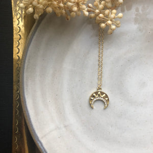 Upside Down Crescent Moon Necklace